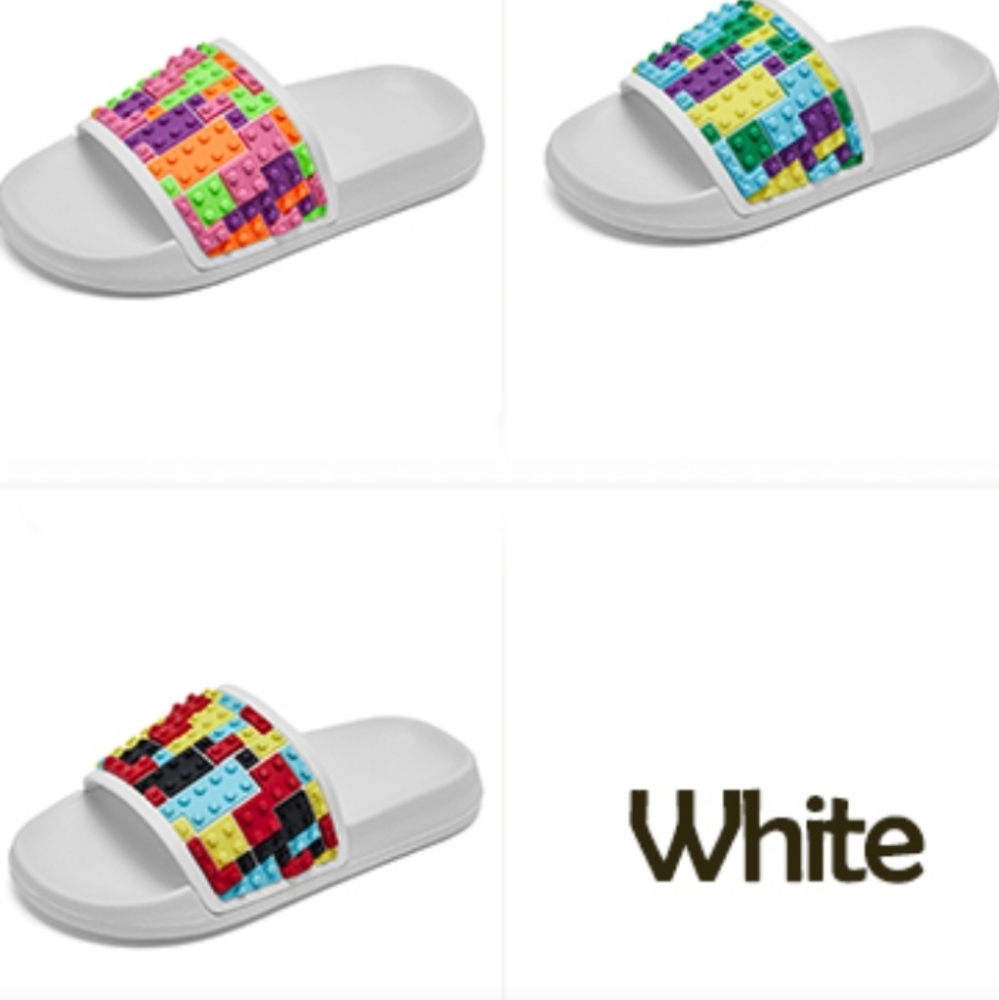 LCKSDP-Novelty Lego Open Toe Slides/ Scandels (Multicolor)-2